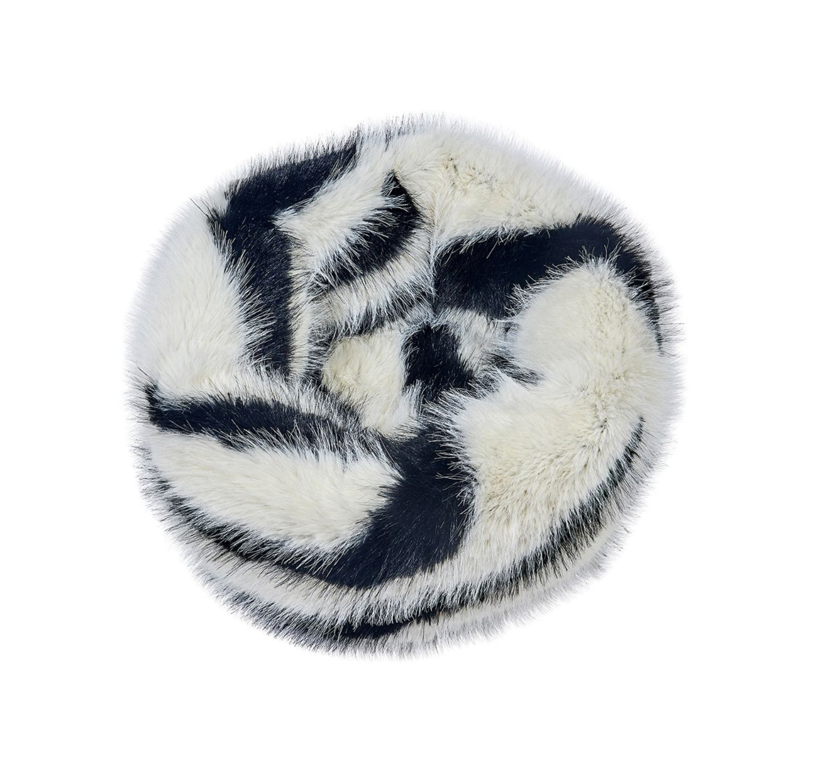 Bowsers Muffy Bed in White Bengal pattern showing detailed view of high plush sides and cozy interior.