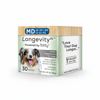 Longevity15 health supplement for dogs packaging on a white background
