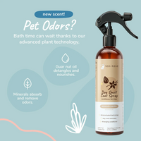 Kin + Kind Almond Vanilla Coat Spray bottle showing ingredient list and product details on back label.