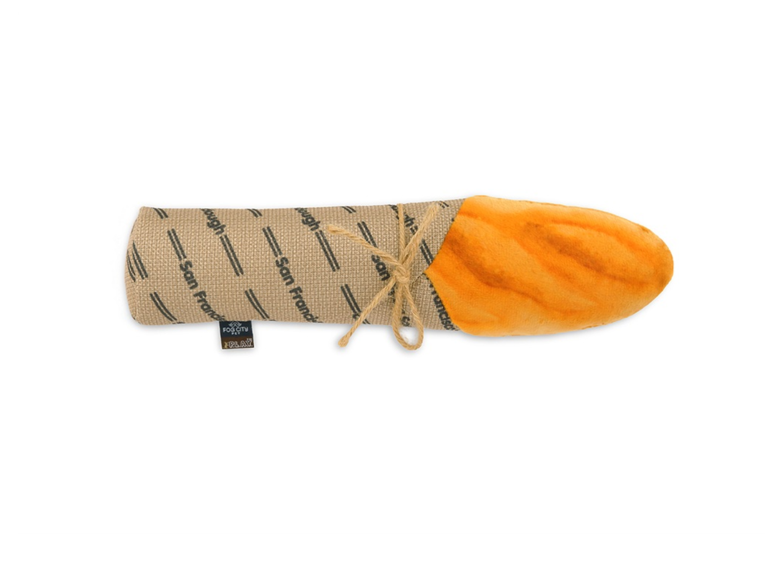 P.L.A.Y. Baguette Kicker cat toy showing detailed stitching and organic fabric construction in additional product view.