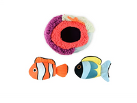 P.L.A.Y. Ocean Buddies Reef Retreat interactive dog toy set showing all three pieces assembled together