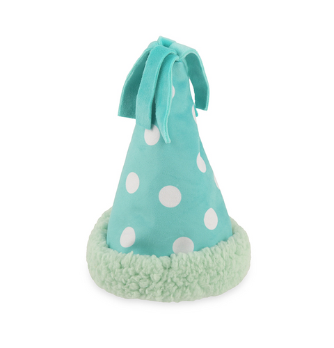 P.L.A.Y. Party Animal Birthday Hat for dogs in colorful festive design with interactive toy features.