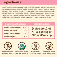 Primal Kibble In The Raw Beef cat food package shown from an alternate angle highlighting product details.