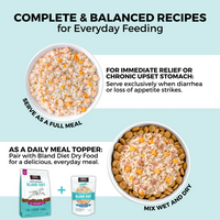 Koha Bland Recipe Lamb canned dog food showing nutritional details and feeding guidelines on the label.