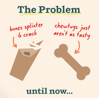 Woof HonestChew Meaty dog treat shown in a real-life setting highlighting its natural texture and appeal.