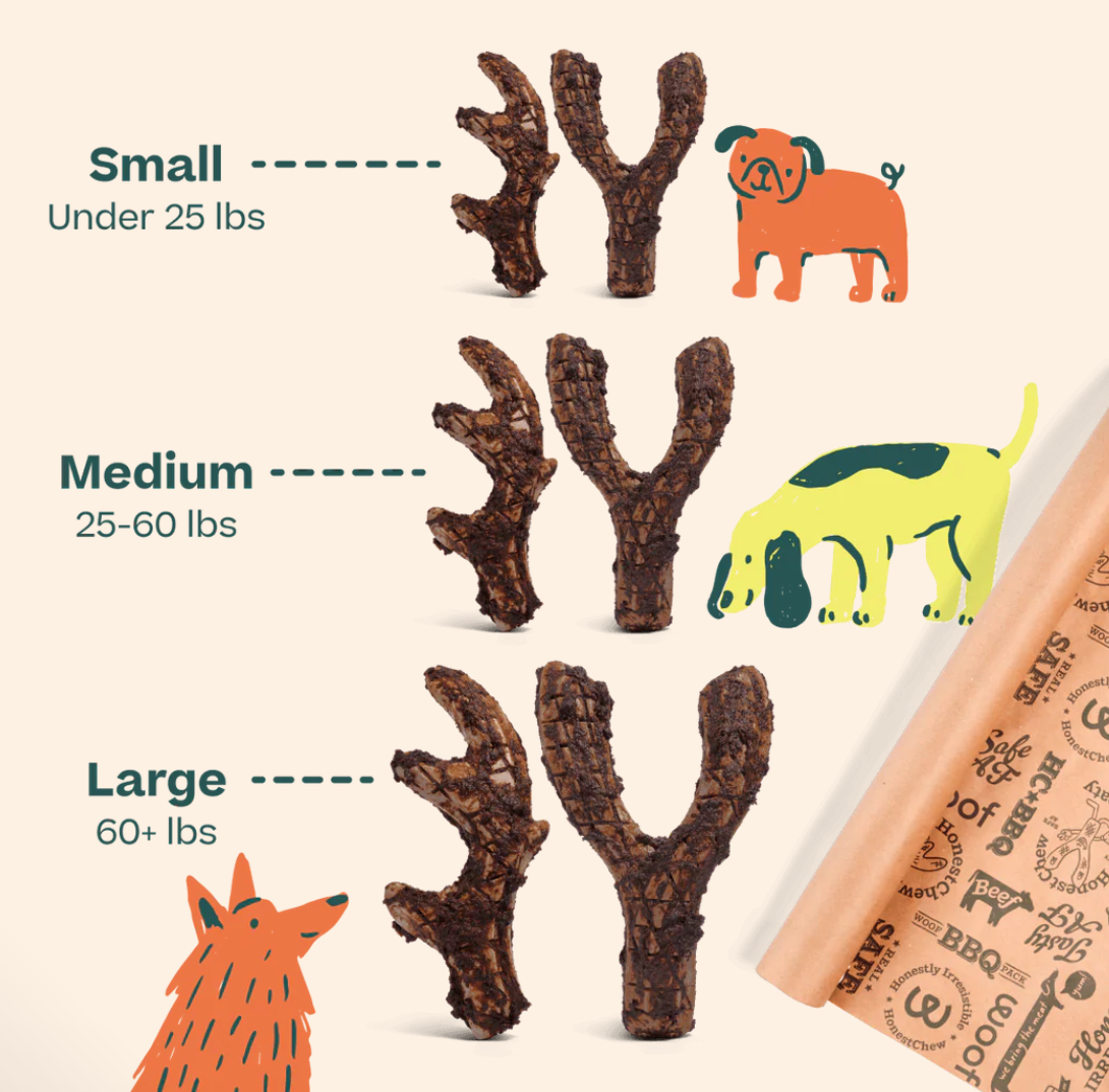 Woof HonestChew Meaty dog treat shown from an additional angle highlighting texture and ingredients.
