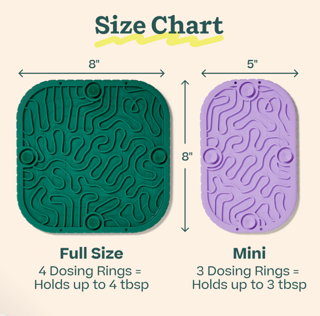Woof FlipMat pet feeding mat shown from an alternate angle highlighting its flexible design.