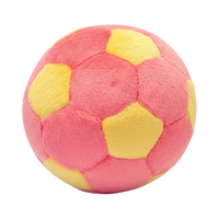 Fluff & Tuff Lemonade Soccer Ball plush dog toy in bright yellow with white hexagonal panels and soccer ball design.