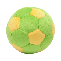 Fluff & Tuff Limeade Soccer Ball plush dog toy in bright lime green with classic black paneling.