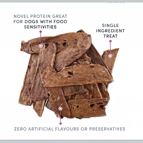 Close-up detail of Crumps Lamb Chops dog treats showing texture and natural ingredients.