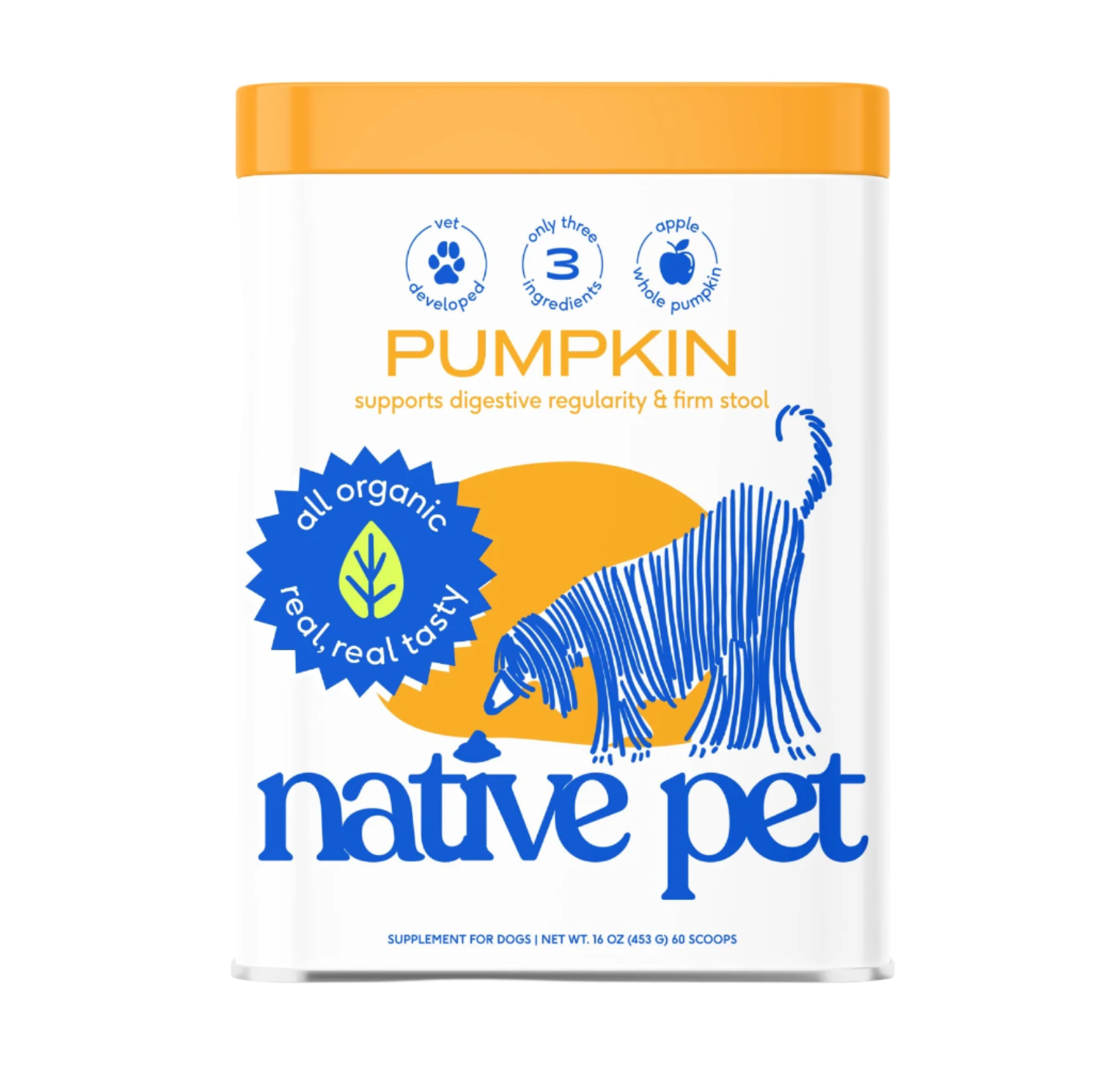 Native Pet - Organic Pumpkin Fiber Powder, Digestive Supplement for Dogs