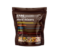 Package of Bare Naked Freeze-Dried Raw meal mixers on a beige background
