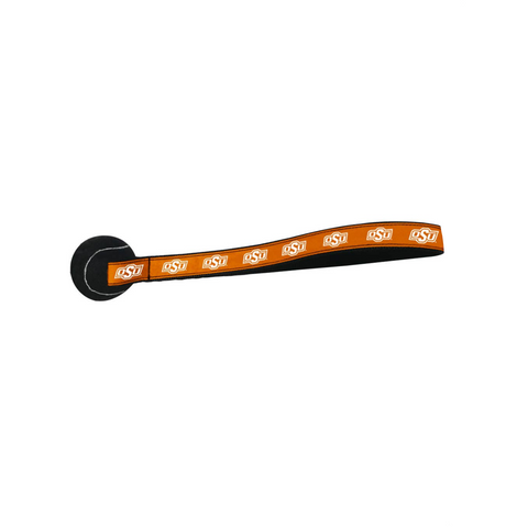 Orange and black lanyard with 'OSU' branding on a white background