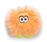West Paw Rowdies Rolf plush dog toy in gray and white with reinforced stitching and squeaker.