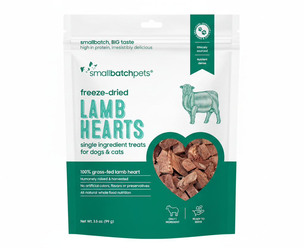 Small Batch | Freeze-Dried Hearts | Lamb
