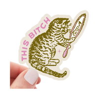 Yarnival This Bitch sticker featuring bold text design for humans and pet lovers.