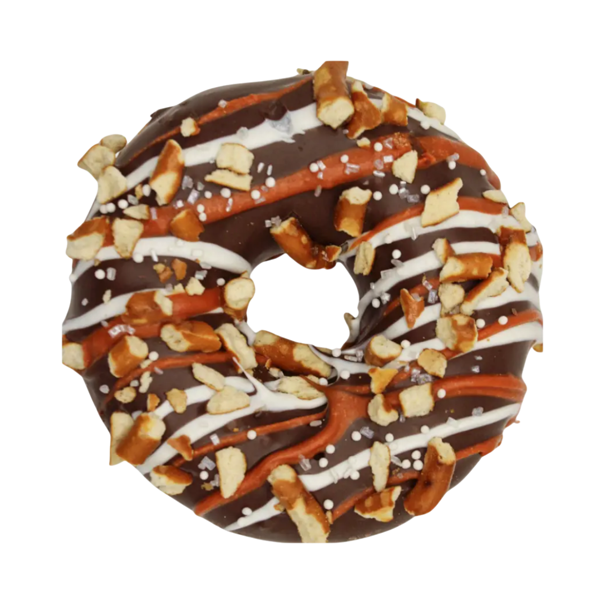 Carob Covered Pretzel Donut