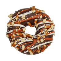 Carob Covered Pretzel Donut