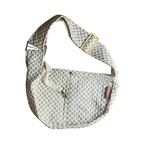 Pet Sling | Tan & White Check