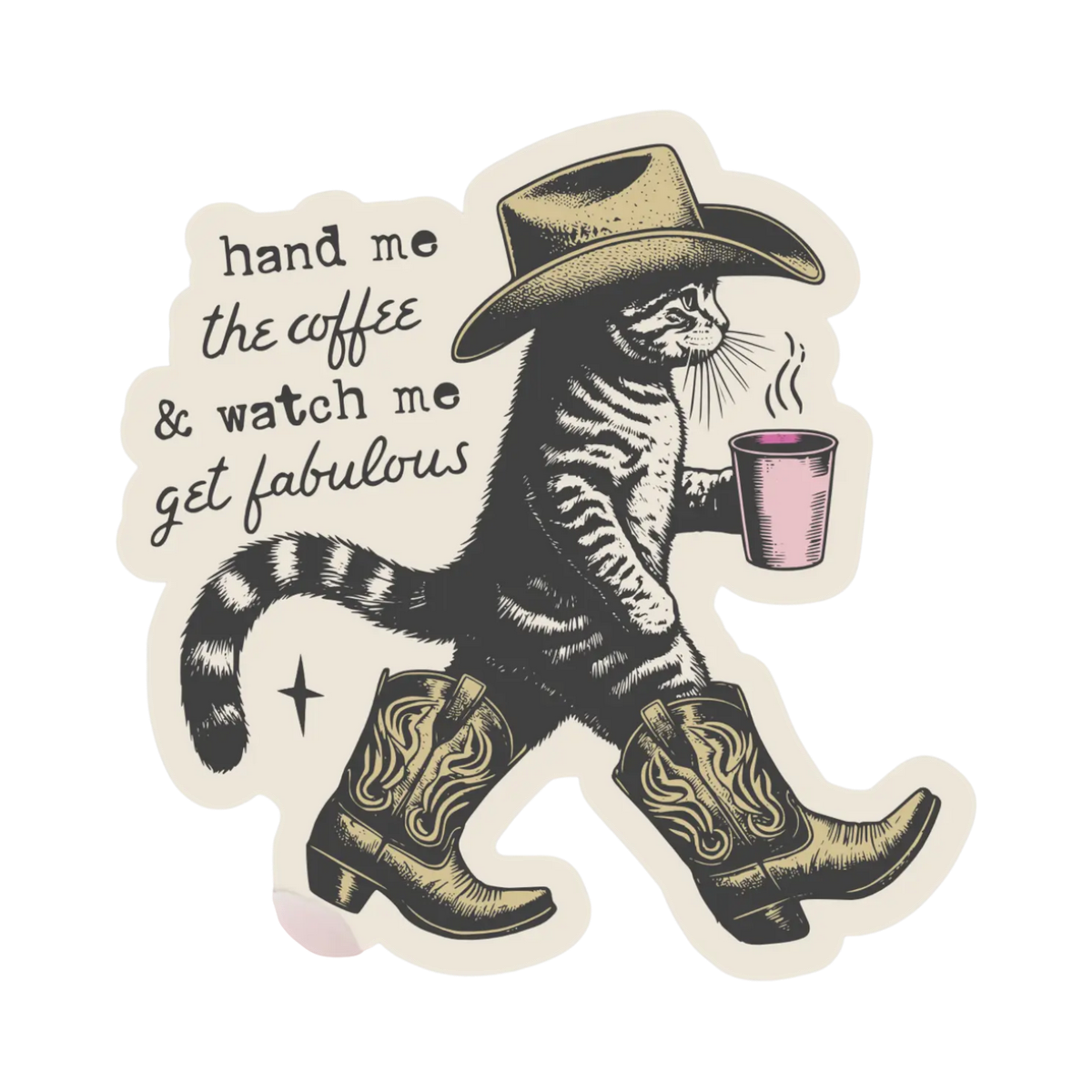 Yarnival Watch Me Get Fabulous sticker featuring bold, colorful text on a white background.