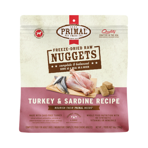 Primal | Freeze-Dried | Turkey & Sardine Nuggets