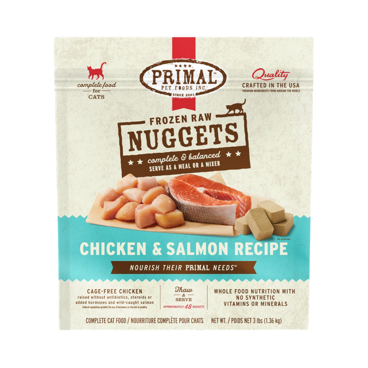 Primal | Feline Frozen Raw | Chicken & Salmon 3lb