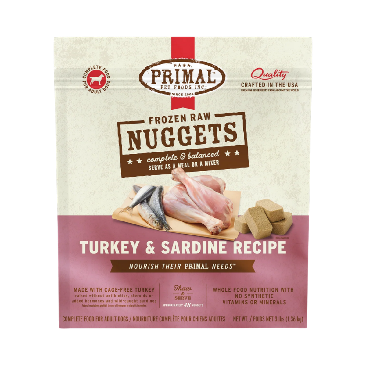 Primal | Canine Frozen Raw | Turkey & Sardine