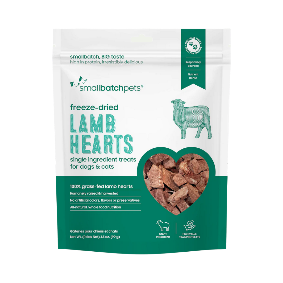 Small Batch | Freeze-Dried Hearts | Lamb