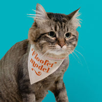 Chronicle Books Floofer Model bandana showing detailed flocked texture and double-sided cotton construction in vintage-inspired design.