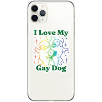 Juju and Moxie I Love My Gay Dog vinyl sticker shown in use or application context.