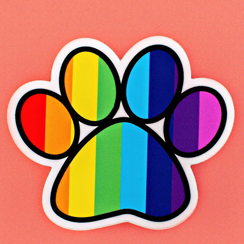 Bad Tags - Pride Rainbow Paw Print Vinyl Sticker