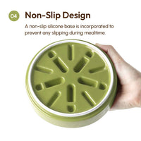 PEHOM Macaroni Slow Feeder bowl shown from an alternate angle highlighting its unique ridged interior design.