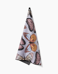 Geometry Cute Butterflies Dog Towel being used to dry a wet dog after bath time