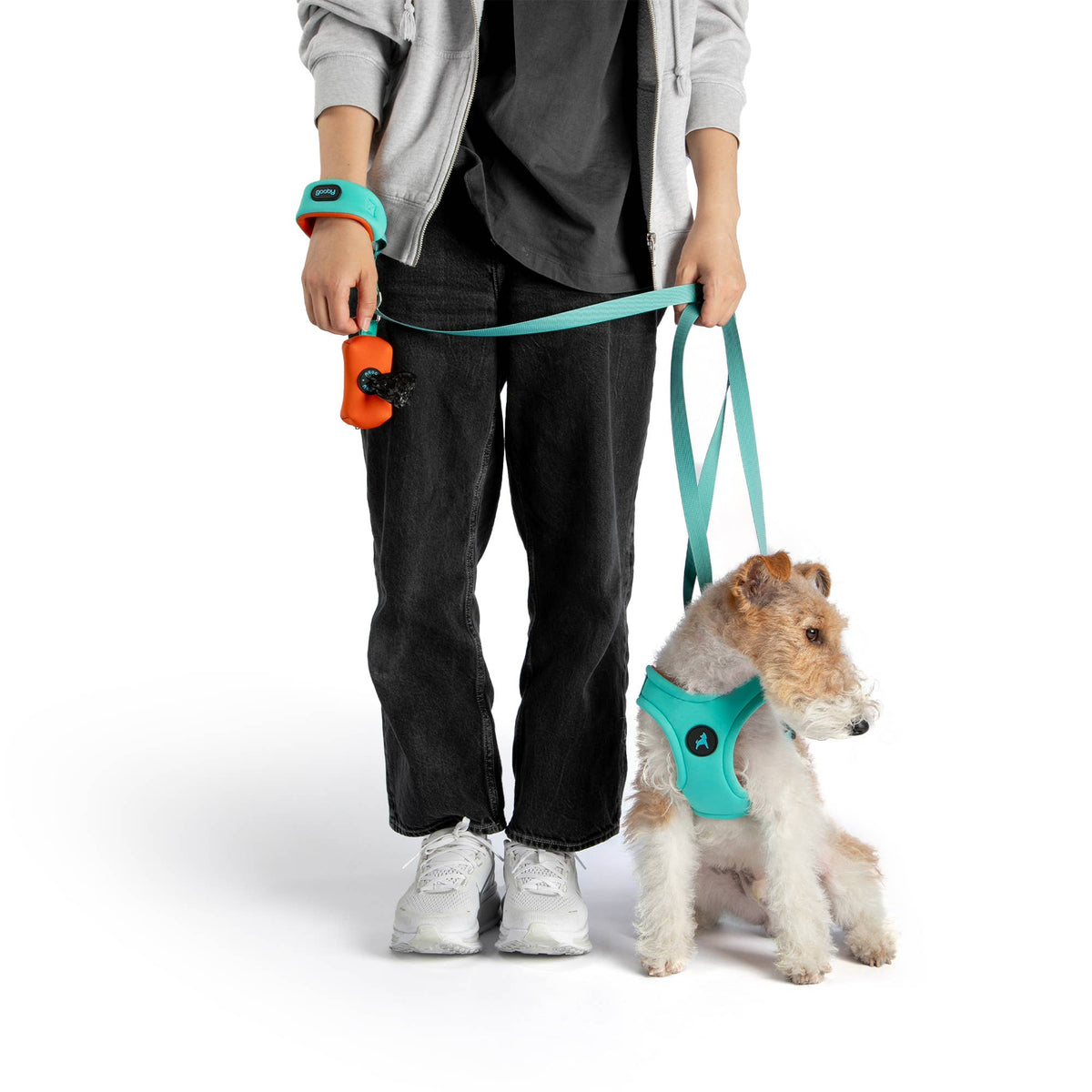 Gooby Escape Free Leash shown in a detailed product view highlighting its secure walking design.