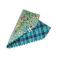 Charlie & the Hound Tattoo Reversible Bandana showing detailed view of collar-slide design and reinforced stitching.