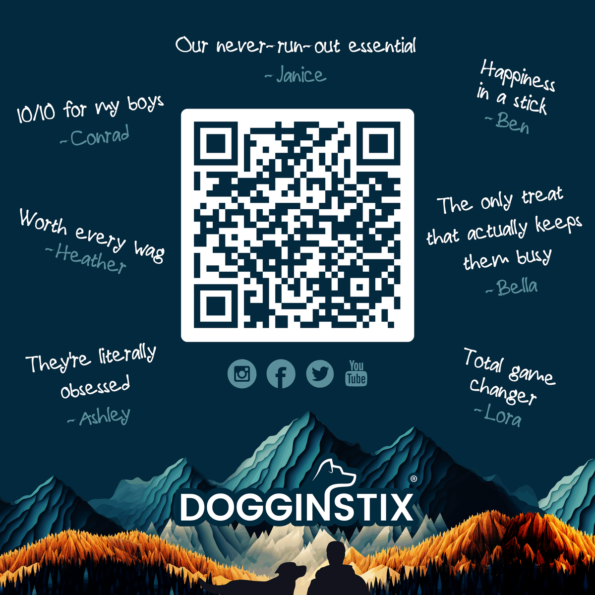 Dogginstix 12-inch braided beef tripe sticks shown in a final product overview image for dogs.
