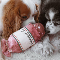 Lambwolf Collective SAUCISSON enrichment toy showing detailed texture and crinkly fabric construction for dogs.