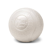 West Paw Boundr large dog ball shown with size reference demonstrating its 3-inch diameter.
