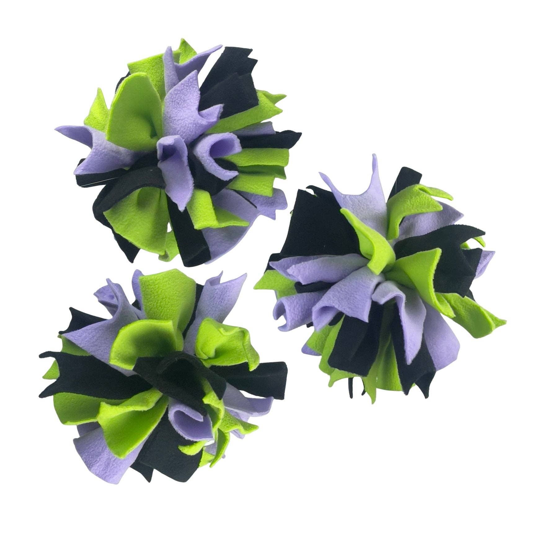 Chelsy's Toys Interactive Snuffle Ball shown in use with dog demonstrating natural foraging behavior during mealtime enrichment.