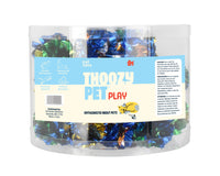 Pet Palette Distribution 1.5-inch Crinkle Ball showing detailed view of duo-color metallic surface and texture.