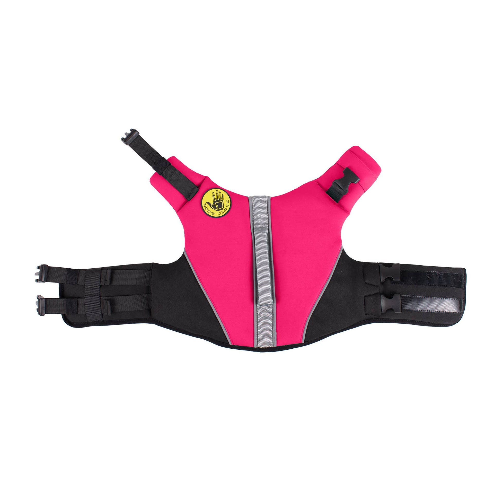 Carolina Pet Company Body Glove neoprene pet life jacket shown from a detailed close-up angle highlighting safety features.