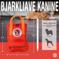 Chomp Haus Bjarkliave Kanine luxury plush dog toy showing detailed stitching and premium fabric construction quality.
