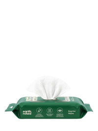 Earth Rated Dog Ear Wipes package showing detailed product information and usage instructions on back label.