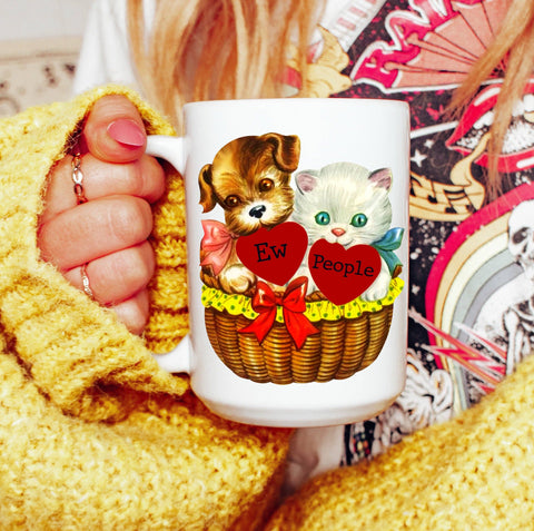 Ew People Cat and Dog Mug