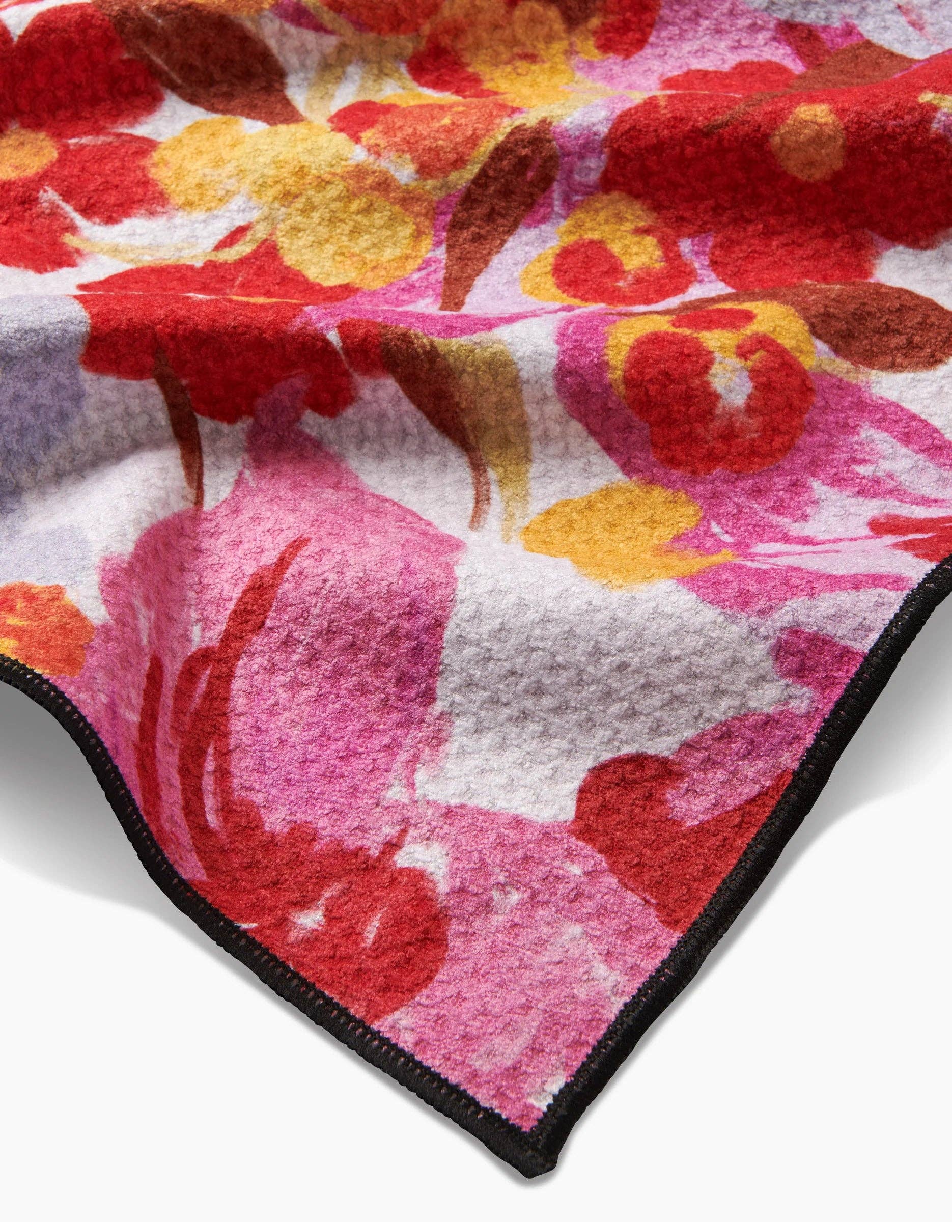 Geometry Pup Florals Dog Towel displaying detailed floral pattern and fabric texture in close-up view.