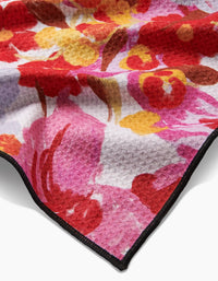 Geometry Pup Florals Dog Towel displaying detailed floral pattern and fabric texture in close-up view.