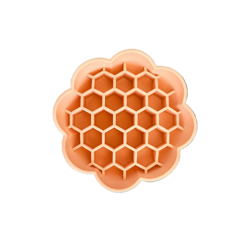 Barks and Brownies Daisy Slow Feeder bowl with raised silicone maze pattern for dogs.