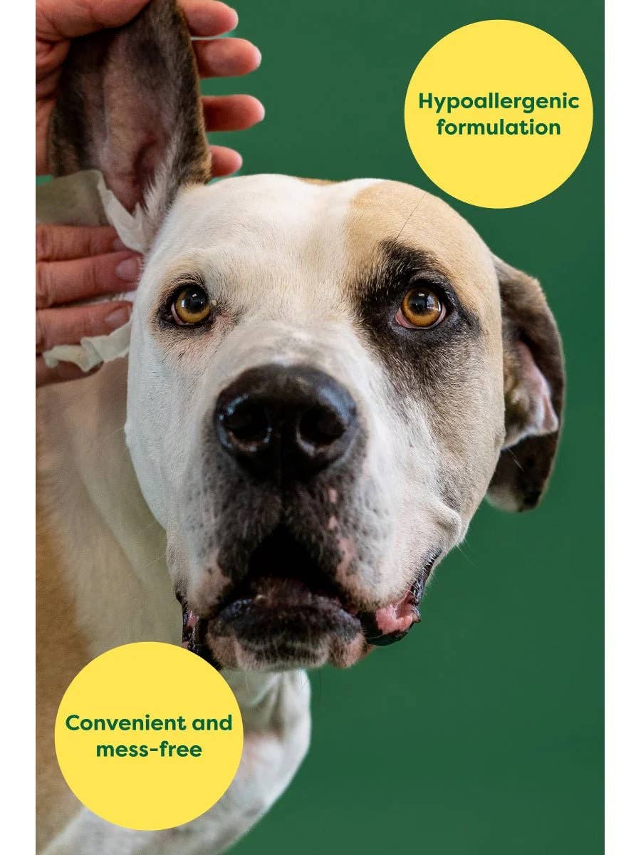 Earth Rated Dog Ear Wipes package showing gentle grooming solution for canine ear hygiene and care.