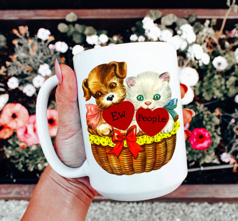 Ew People Cat and Dog Mug