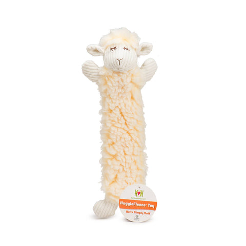 HuggleHounds Louise Lamb Fluffer Toy showing soft plush texture and floppy ear details in secondary view.